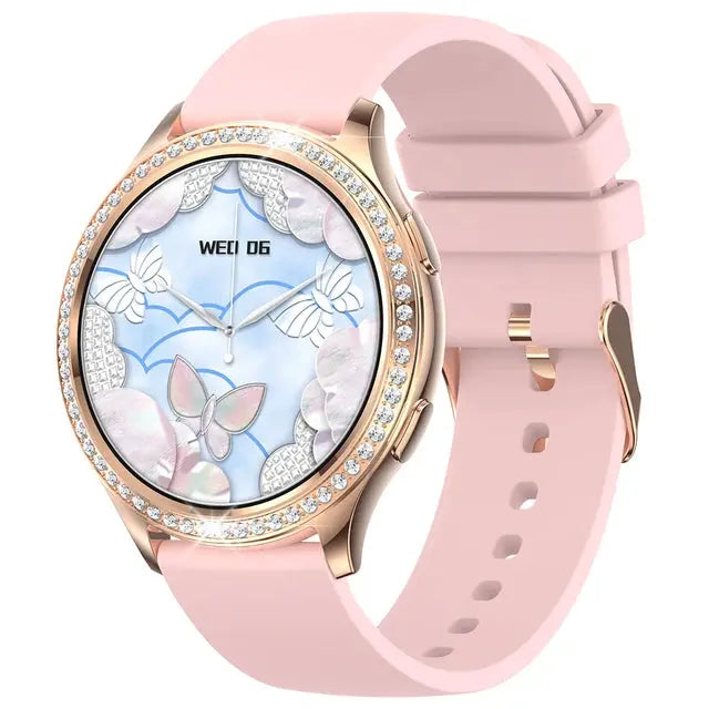 AI Voice Assistant Women's Smartwatch: 1.32 Inch Bluetooth Call, Custom Watch Face, Health Monitor mobgr