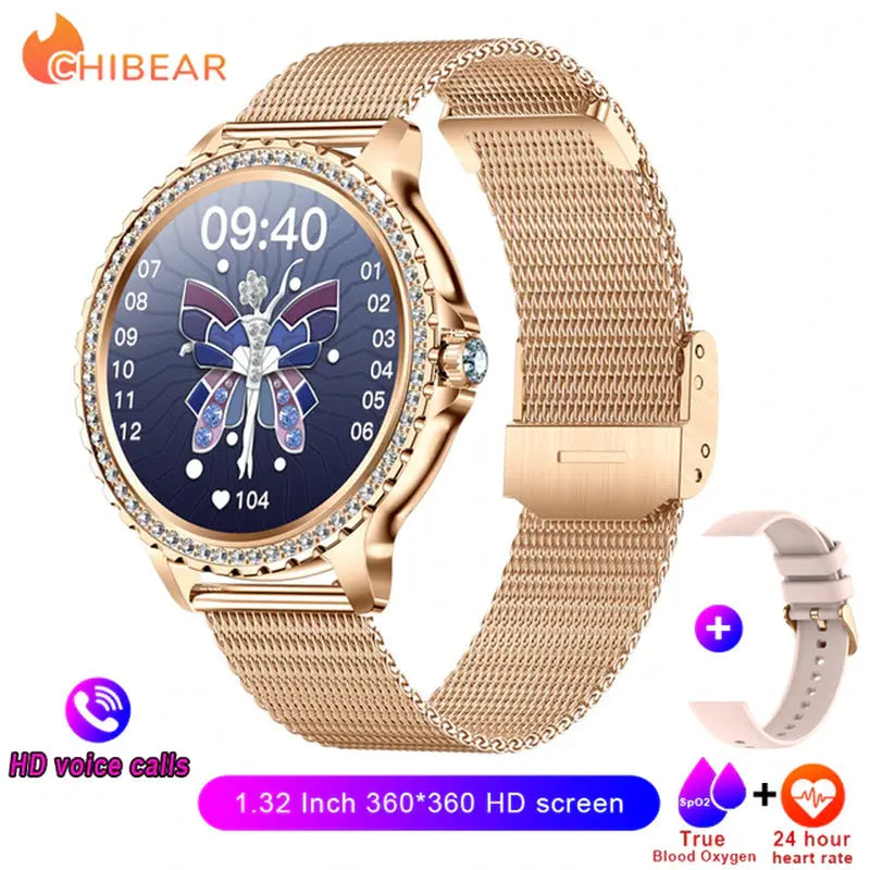 Elegance Series AMOLED Screen Smartwatch: Heart Rate, Blood Oxygen Monitoring - Fashion Ladies Bracelet - Bluetooth Call Smartwatch for Android & iOS mobgr