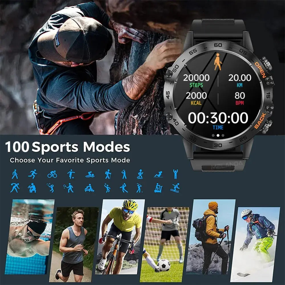 Luxury Steel 1.39" Bluetooth Call Smartwatch - Sports Fitness Tracker - IP68 Waterproof - Compatible with Android & iOS mobgr