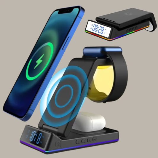 5 in 1 Wireless Fast Charging Dock Station For Apple Watch For iPhone Apple Airpods & Samsung - mobgr