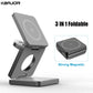 3 in 1 Wireless Charger Stand Magnetic Foldable Wireless Charging Station for Iphone 15 14 13 12 Pro Max Apple Watch 8 9 Charger mobgr