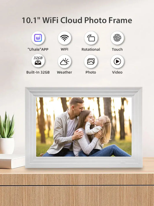 10.1-Inch Smart WiFi Digital Photo Frame with 1280x800 IPS Touch Screen mobgr