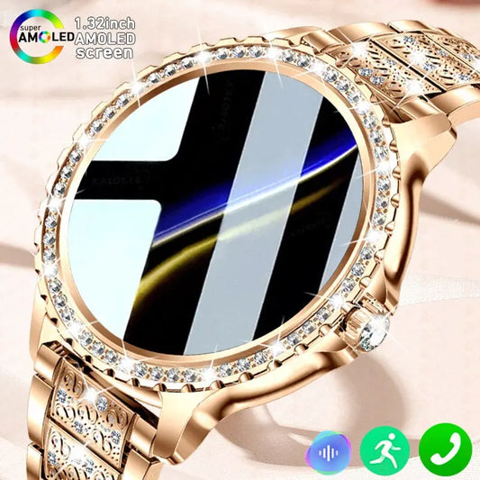 Elegance Series AMOLED Screen Smartwatch: Heart Rate, Blood Oxygen Monitoring - Fashion Ladies Bracelet - Bluetooth Call Smartwatch for Android & iOS mobgr