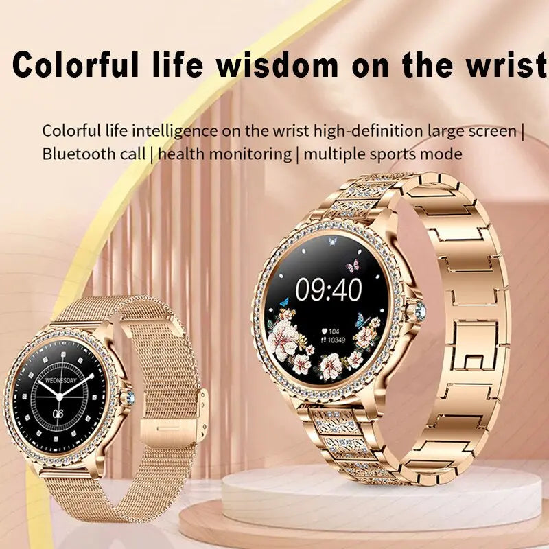 Elegance Series AMOLED Screen Smartwatch: Heart Rate, Blood Oxygen Monitoring - Fashion Ladies Bracelet - Bluetooth Call Smartwatch for Android & iOS mobgr