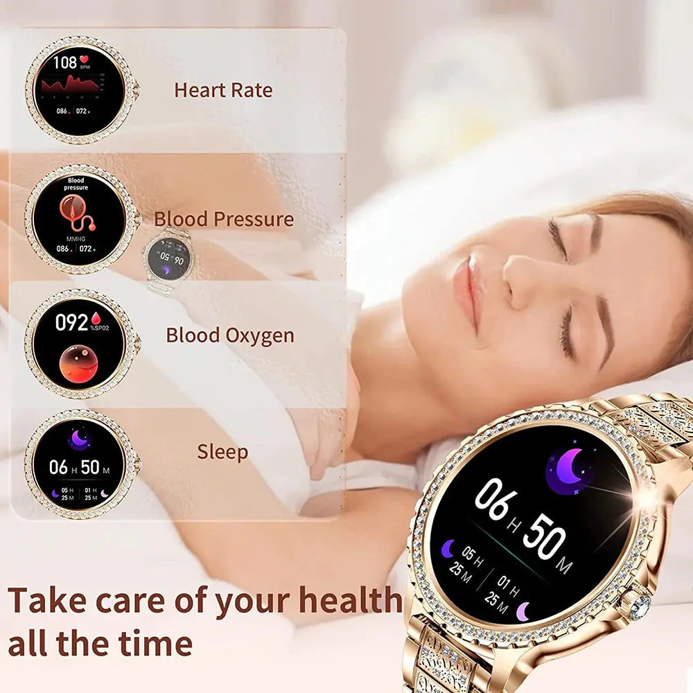 Elegance Series AMOLED Screen Smartwatch: Heart Rate, Blood Oxygen Monitoring - Fashion Ladies Bracelet - Bluetooth Call Smartwatch for Android & iOS mobgr