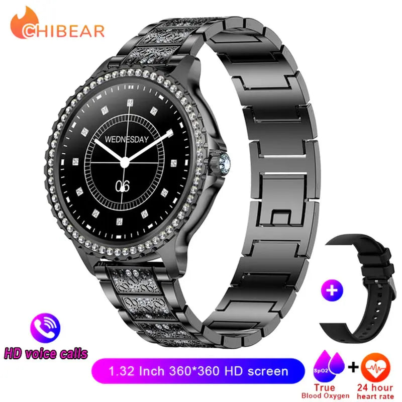 Elegance Series AMOLED Screen Smartwatch: Heart Rate, Blood Oxygen Monitoring - Fashion Ladies Bracelet - Bluetooth Call Smartwatch for Android & iOS mobgr