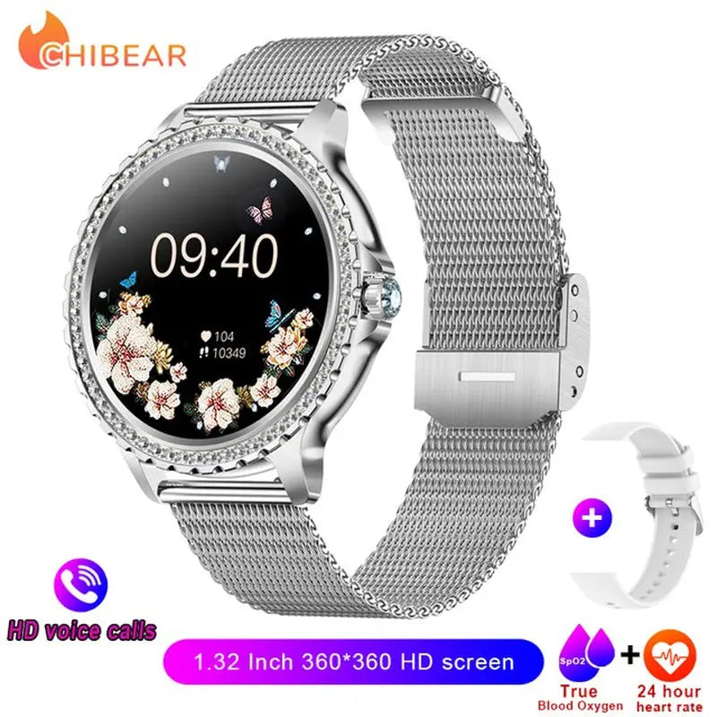 Elegance Series AMOLED Screen Smartwatch: Heart Rate, Blood Oxygen Monitoring - Fashion Ladies Bracelet - Bluetooth Call Smartwatch for Android & iOS mobgr