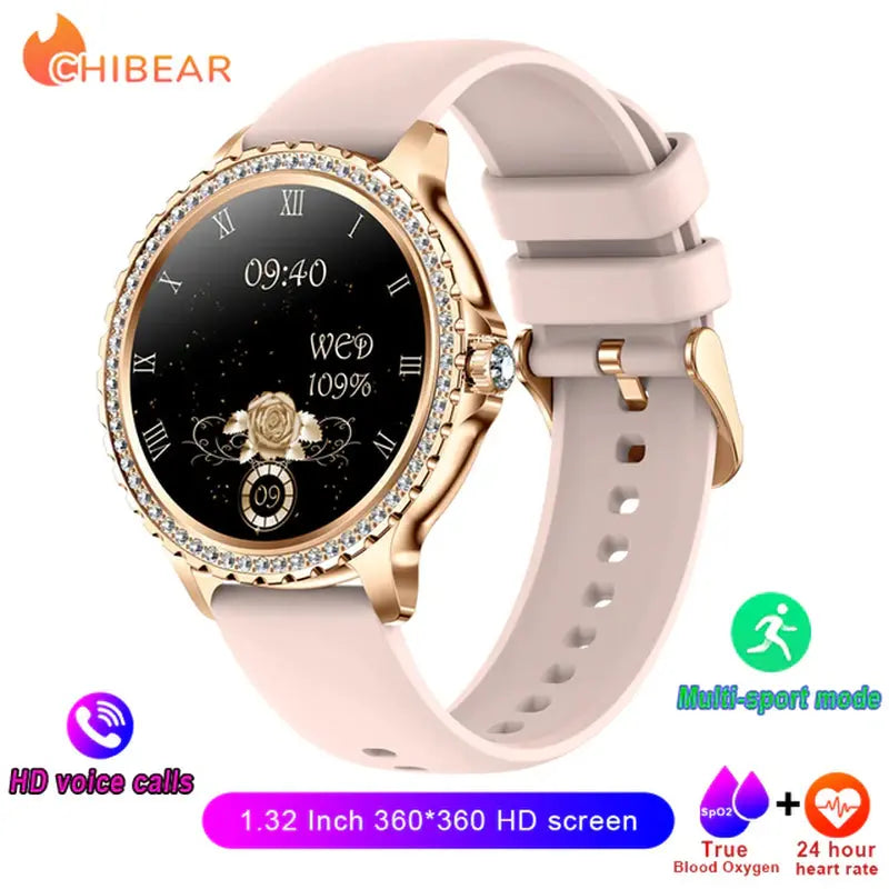 Elegance Series AMOLED Screen Smartwatch: Heart Rate, Blood Oxygen Monitoring - Fashion Ladies Bracelet - Bluetooth Call Smartwatch for Android & iOS mobgr