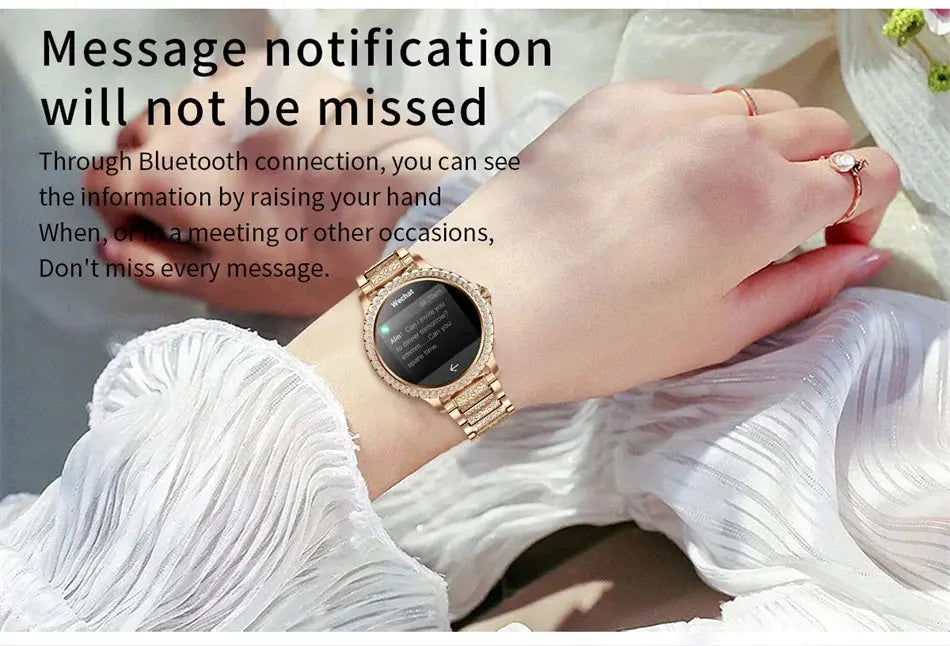 Elegance Series AMOLED Screen Smartwatch: Heart Rate, Blood Oxygen Monitoring - Fashion Ladies Bracelet - Bluetooth Call Smartwatch for Android & iOS mobgr