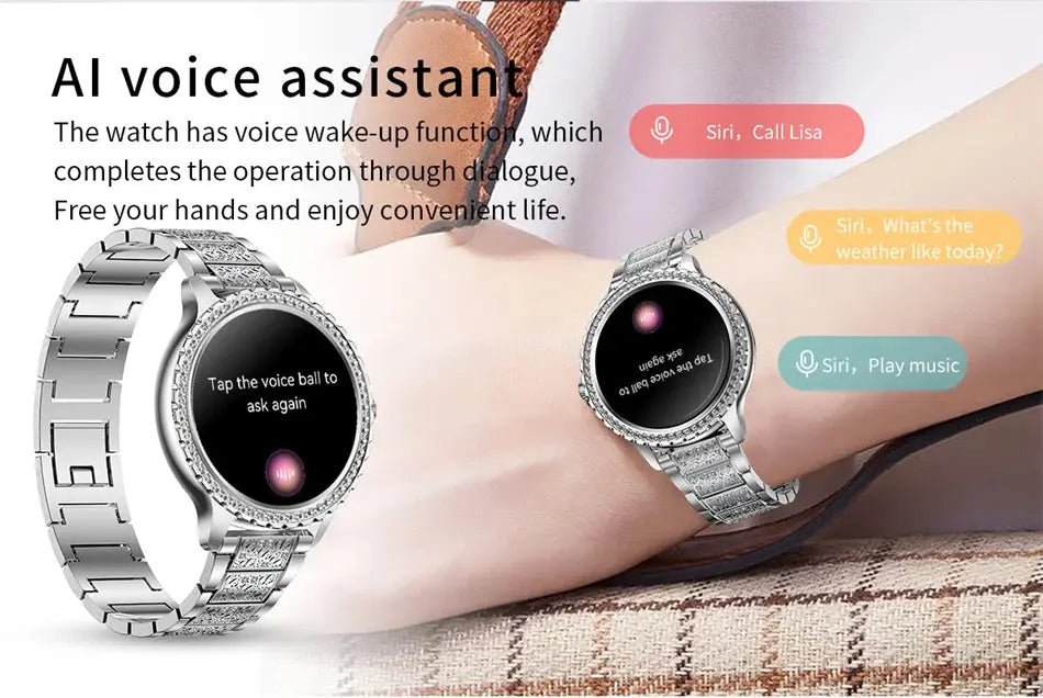 Elegance Series AMOLED Screen Smartwatch: Heart Rate, Blood Oxygen Monitoring - Fashion Ladies Bracelet - Bluetooth Call Smartwatch for Android & iOS mobgr