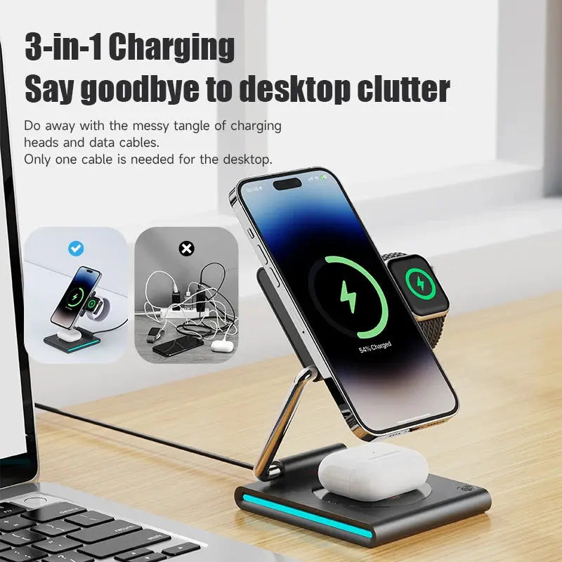 Foldable RGB Wireless Charging Station mobgr