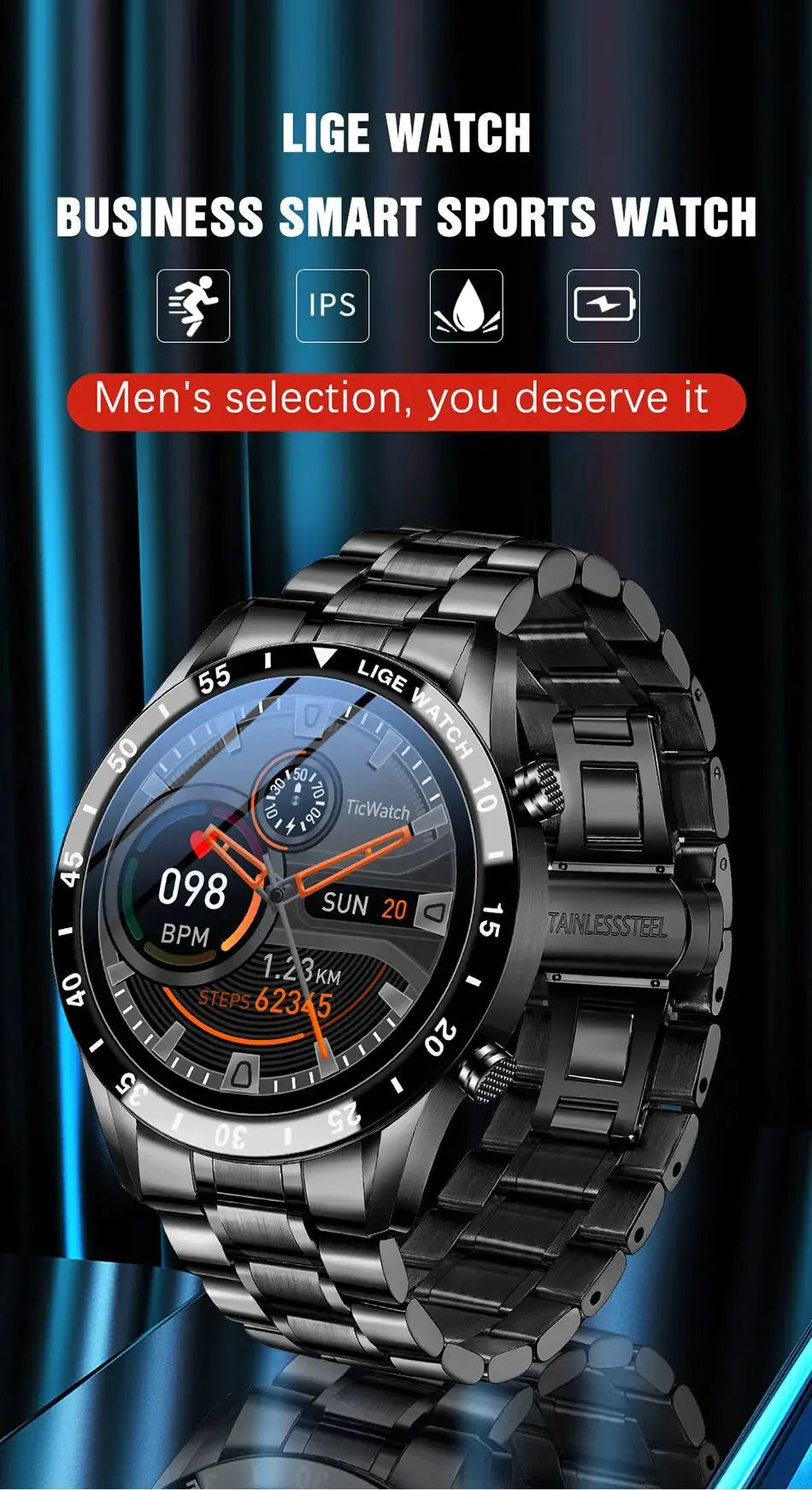 Full Circle Touch Screen Smartwatch for Men - Bluetooth Call - Waterproof - Sport Fitness Activity Tracker mobgr