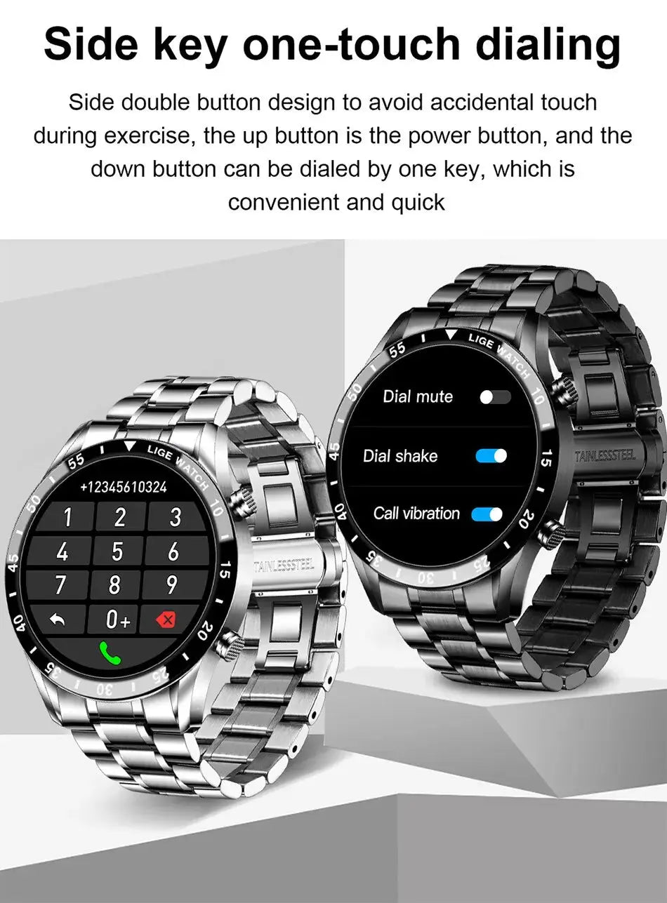 Full Circle Touch Screen Smartwatch for Men - Bluetooth Call - Waterproof - Sport Fitness Activity Tracker mobgr