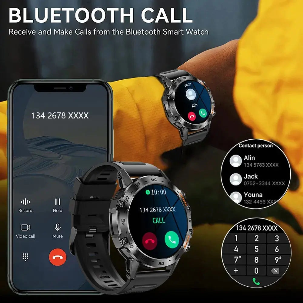 Luxury Steel 1.39" Bluetooth Call Smartwatch - Sports Fitness Tracker - IP68 Waterproof - Compatible with Android & iOS mobgr