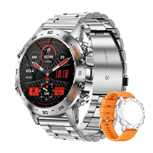 Luxury Steel 1.39 Bluetooth Call Smartwatch Sports Fitness Tracker mobgr