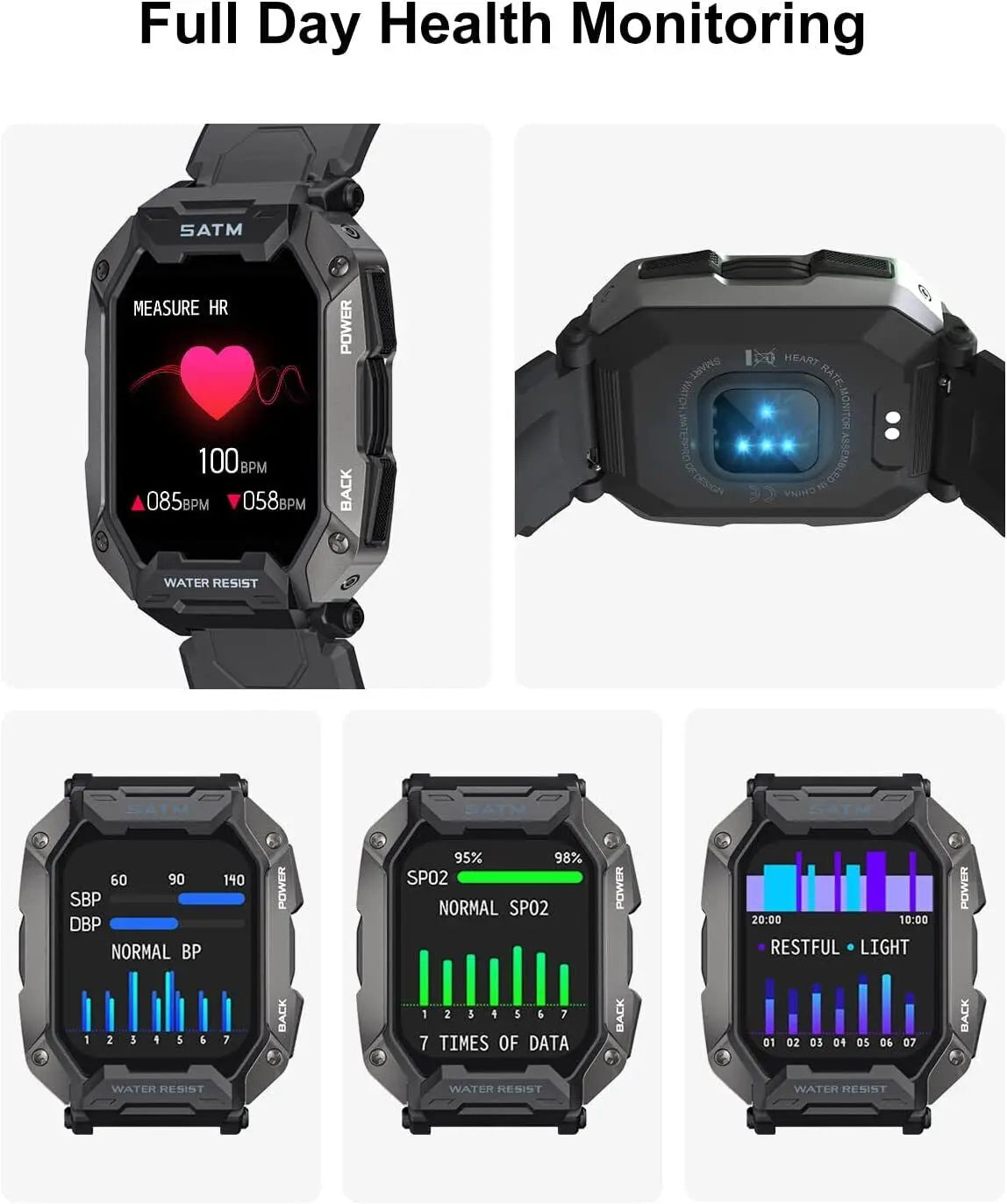 Military watch with shop heart rate monitor