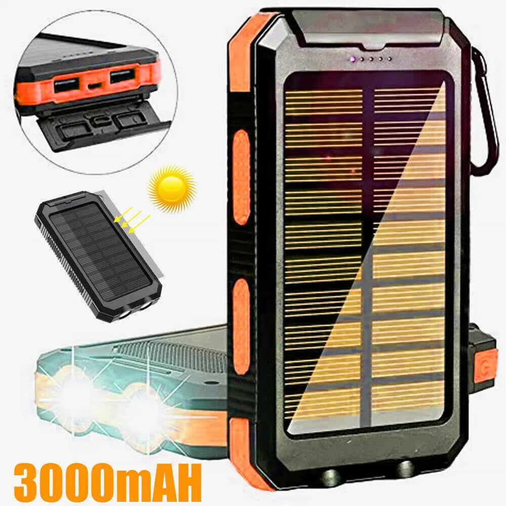 New 7 Output 30000Mah Power Solar Bank Fast Charging External Battery Pack Charger mobgr