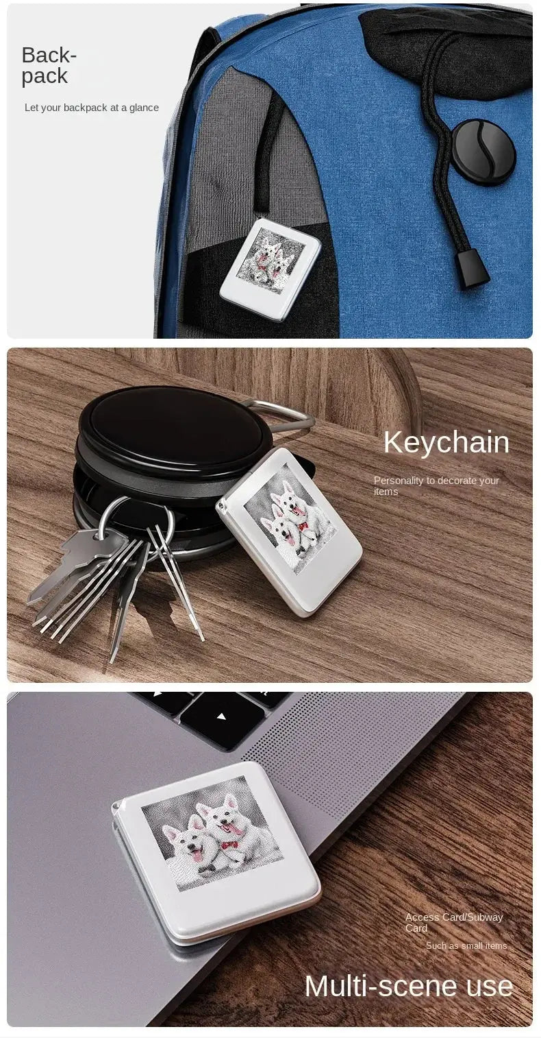 Smart NFC Keychain with 1.54-Inch E-Ink Display | Wireless Transmission | Personalized Digital Memory Keyring mobgr