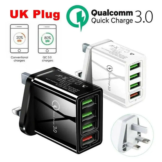 High-Speed 4-Port USB Wall Charging Adapter 