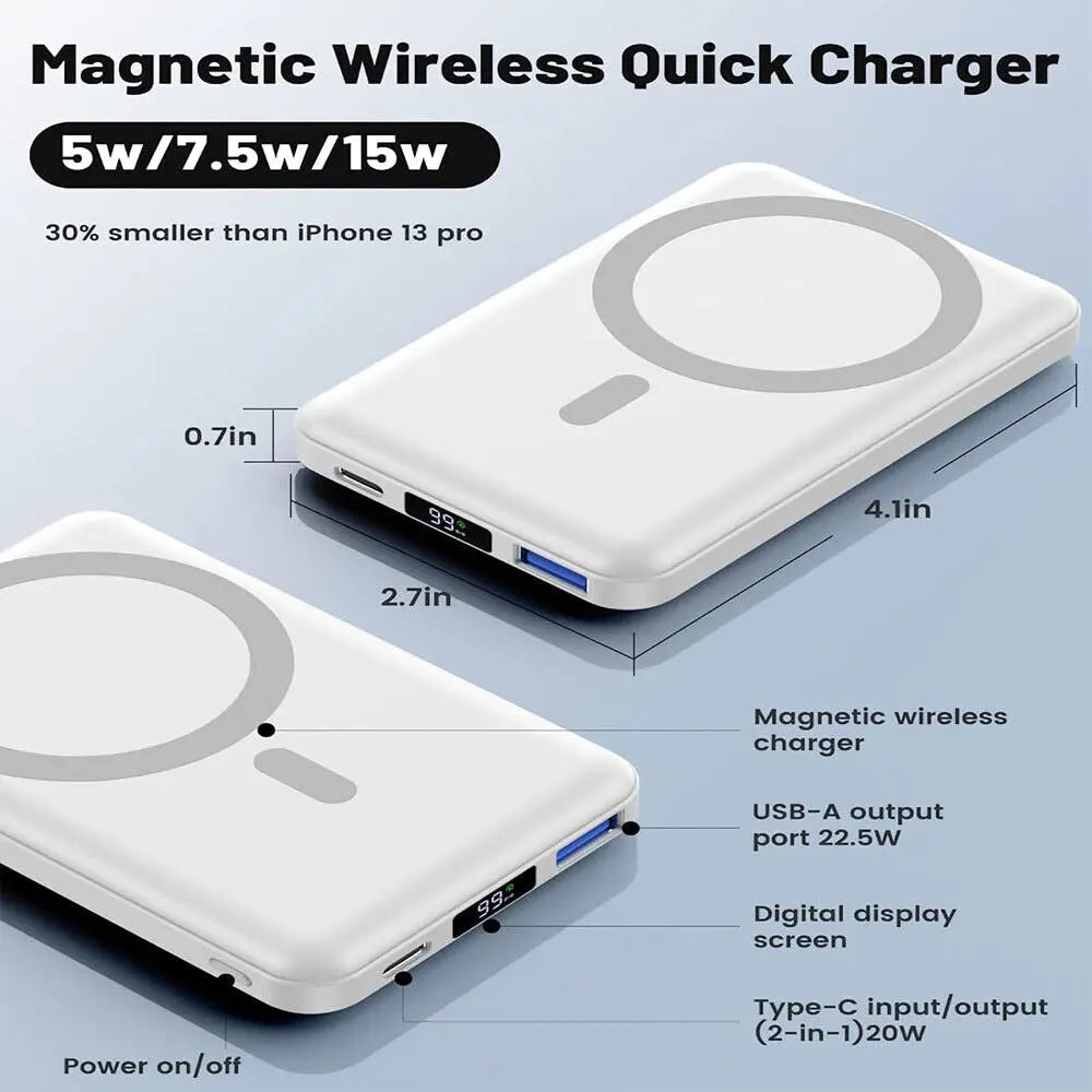 Magsafe Magnetic Battery Pack 10000 mAh with Kickstand - mobgr