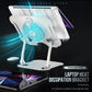 Portable Laptop and Tablet Stand with Folding Design and Cooling Fan - Ideal for Desktop Use