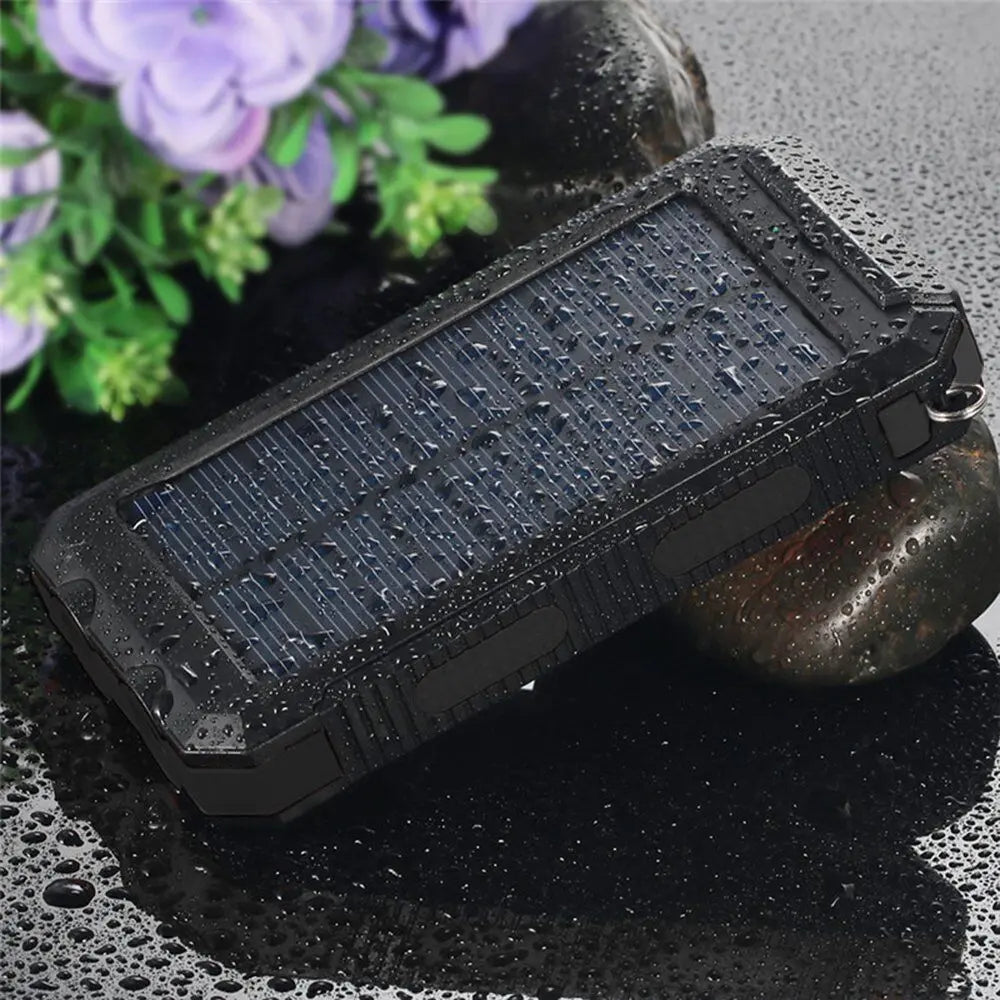 Waterproof 50000mAh Solar Power Bank with Dual USB Ports and Flash Light